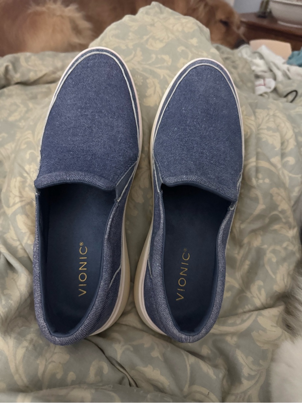 Vionic Men’s Slip-On Loafers in Blue Canvas